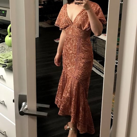 NWT ASOS DESIGN Tall Flutter Sleeve Midi Dress - Picture 6 of 7